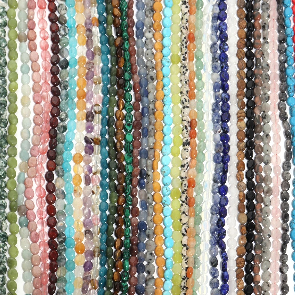 6x8 мм модные бусины из натурального хрусталя овальной формы каменные свободные