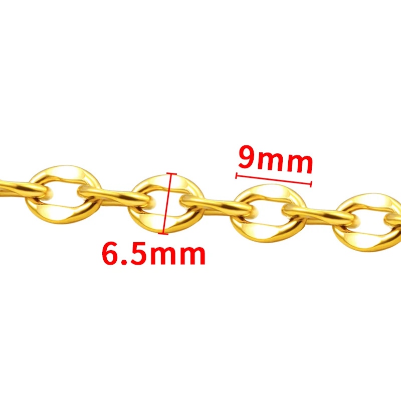 Stainless Steel Ellipse Pressing Mark Chains Jewerly Making Supplies DIY Necklace Bracelet Fashion 18K Gold Cuban Cool Style
