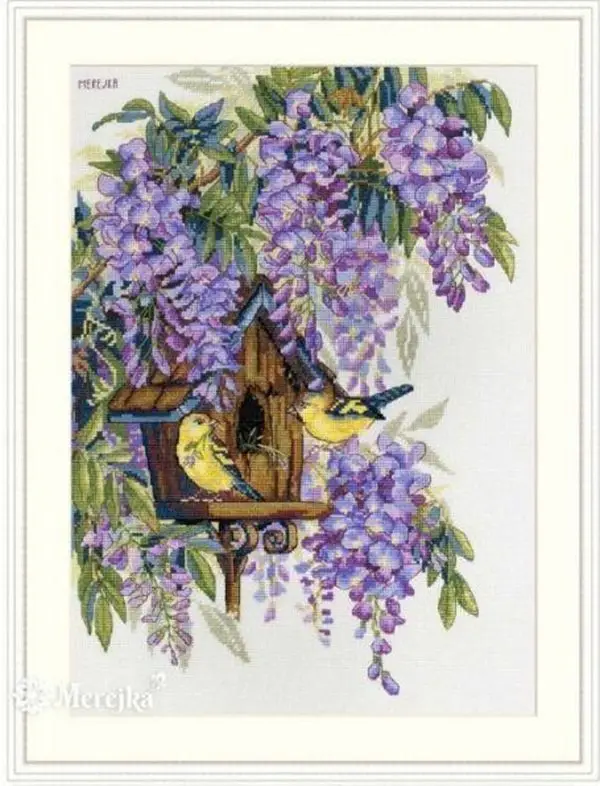 

K-137 Wisteria Nest 39-50 Cross Stitch Kit Package Greeting Needlework Counted Kits New Style Joy Sunday Kits Embroidery