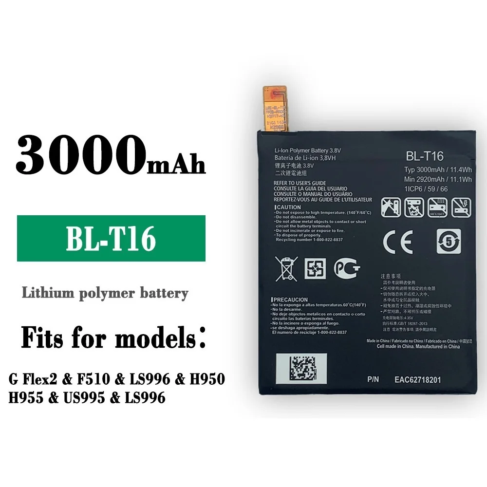 

BL-T16 Lithium Battery For LG G Flex 2 H950 H955 H959 LS996 US995 battery Real Capacity 3000mah Mobile Phone Battery + Tools