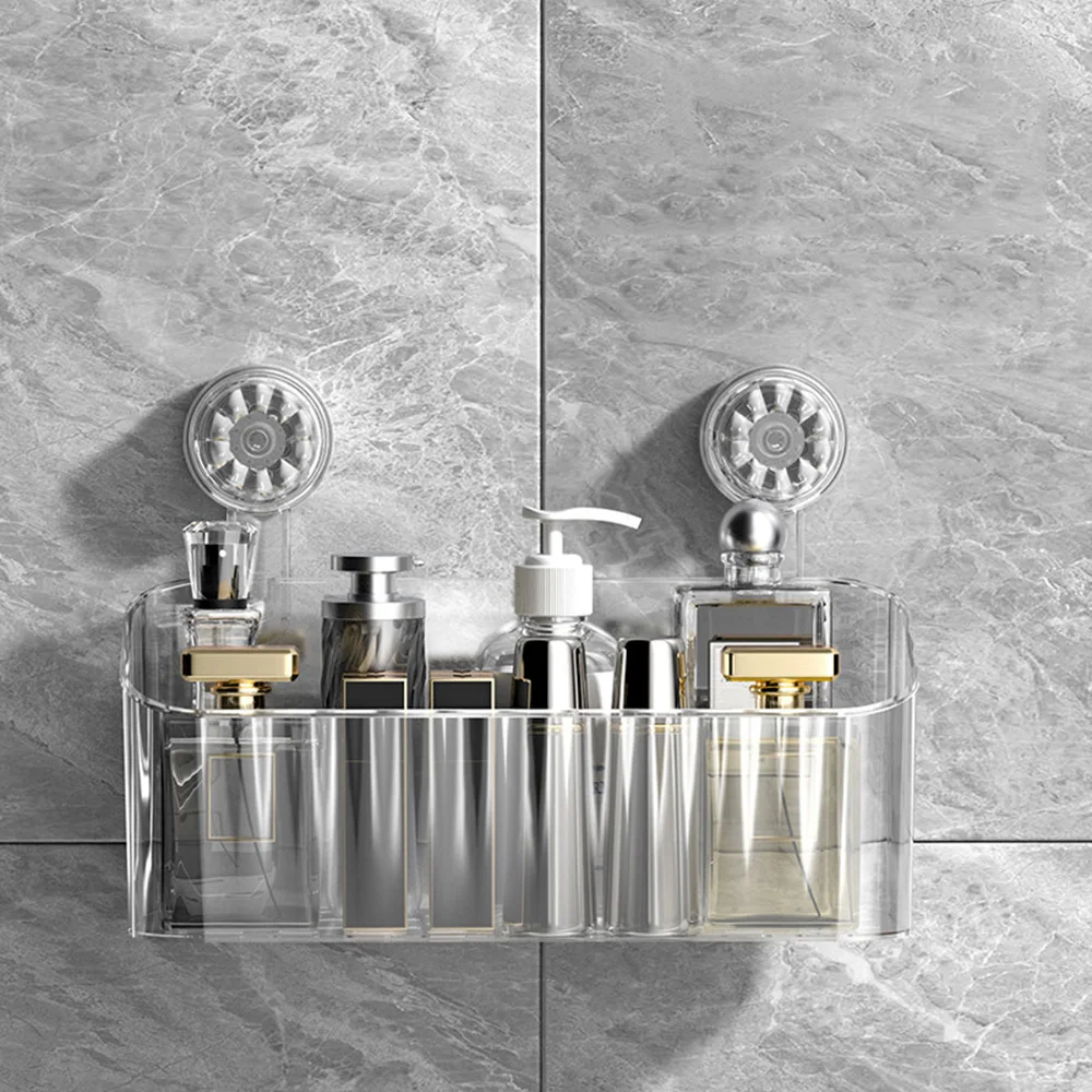 Ящик для хранения зубных щеток без сверления с присоской полка туалетных