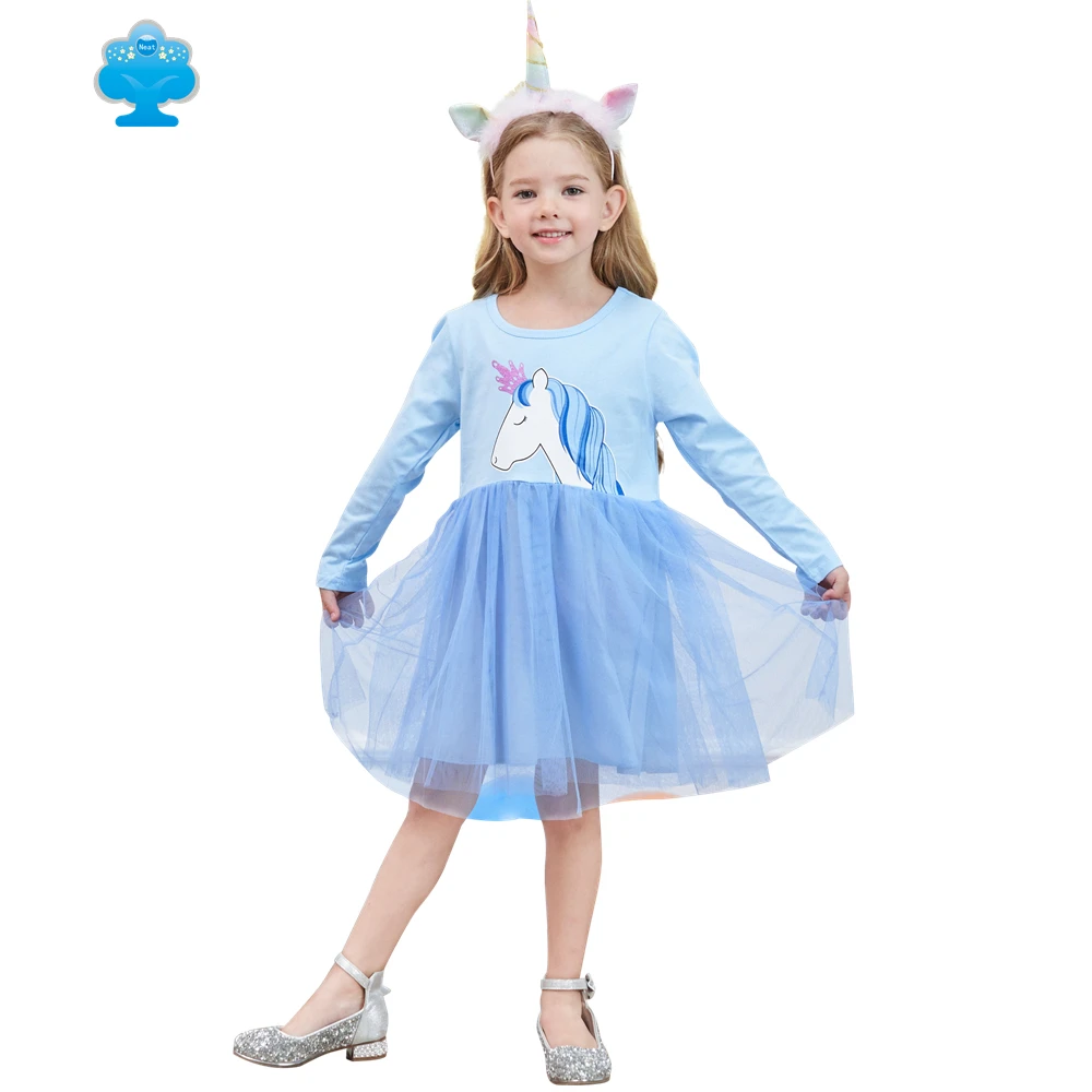 

Детское платье с длинным рукавом, единорог, на осень/зиму