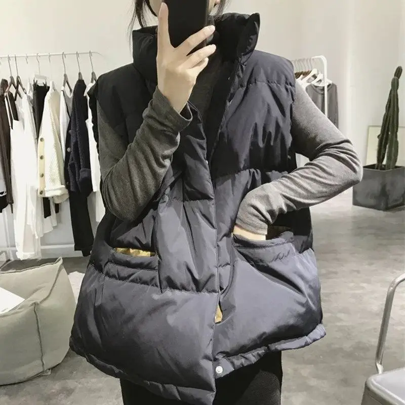 Женские жилеты зимние Безрукавки на пуговицах с несколькими карманами теплые