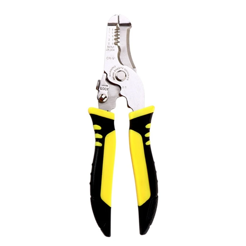Multifunctional Wire Stripper Pliers Cable Cutter Crimping Stripping Hand Tool Rubber Handle for Electrician