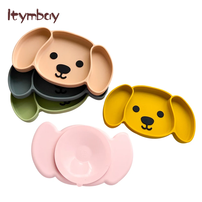 

Dog Shape Baby Feeding Plate Non Slip Silicone Baby Suction Plate BPA Free Toddler Dishes Kids Training Tableware