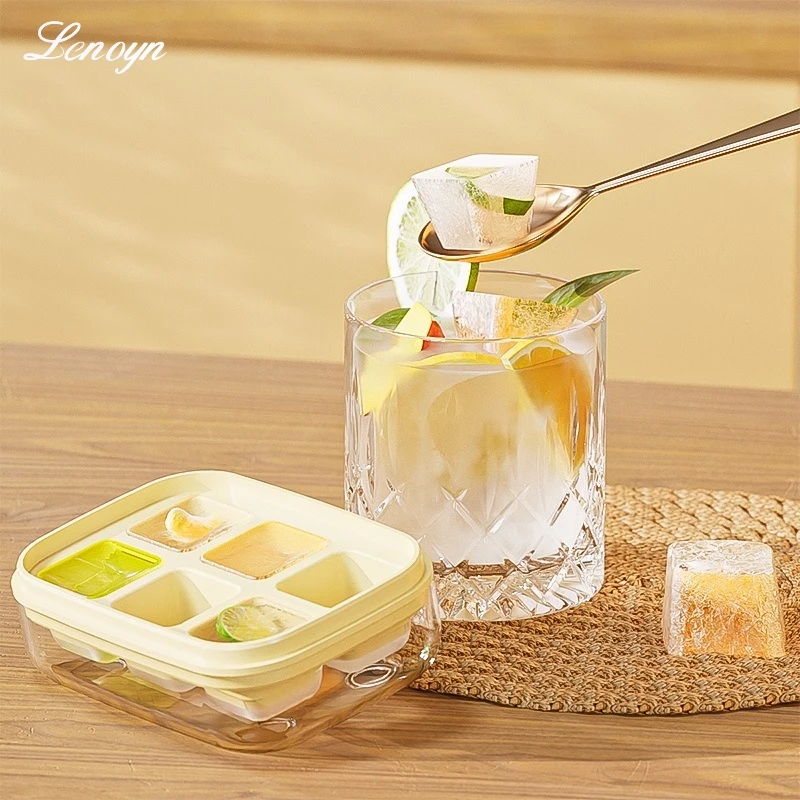 

Lenoyn New Silicone Ice Cube Maker Trays with Lids Mini Ice Cubes Small Square Mold Ice Maker Kitchen Tools Accessories Ice Mold