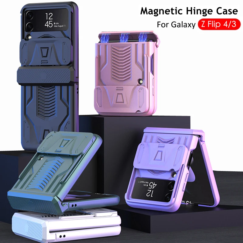 

Camera Shockproof Magnetic Protector Cover For Samsung Galaxy Z Flip 4 Z Flip 3 Case Fundas