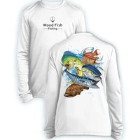 wood fish fishing clothing mens crewneck shirt print camisa de pesca fishing long sleeve uv protection shirt solarvent hoody pro