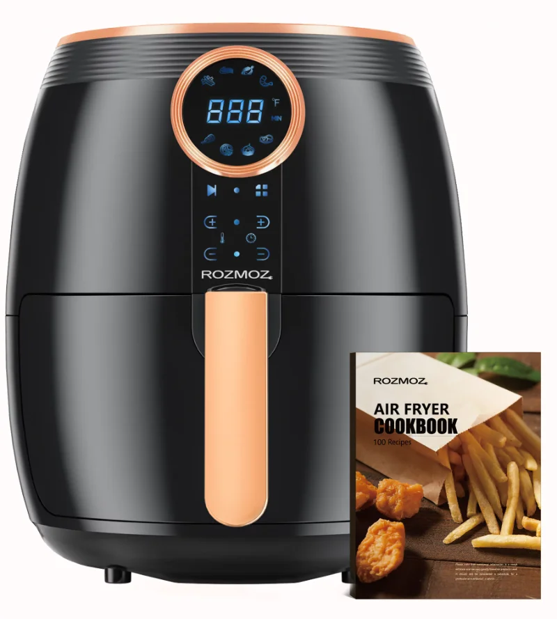 

Rozmoz Air Fryer, 5.2Qt Electric Air Fryer with 8 One-Touch Preset Modes, Digital Touchscreen