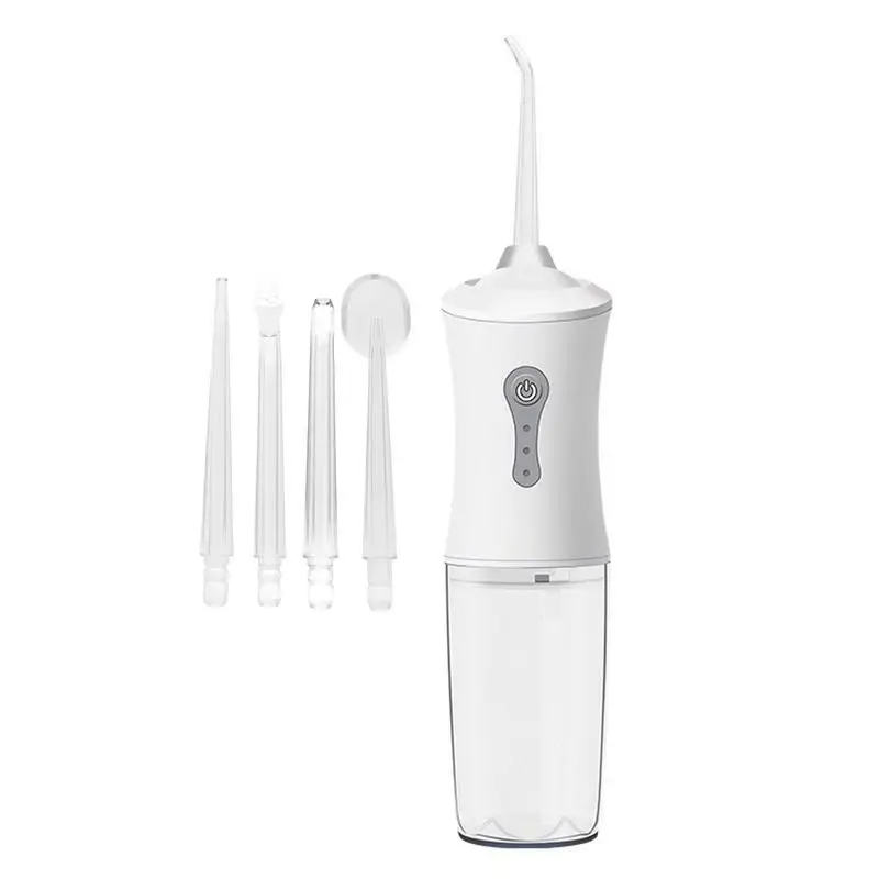 

Oral Dental Irrigator Portable Water Flosser USB Rechargeable 3 Modes IPX7 240ML Water Tank For Cleaning Teeth 4 Cleaning Nozzle