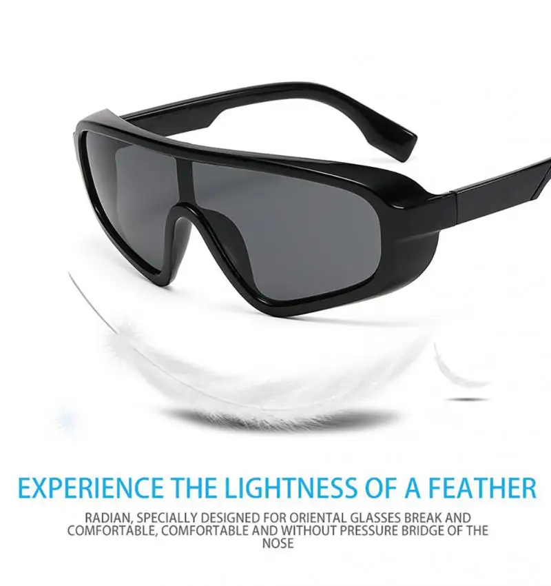 

Солнцезащитные очки унисекс с большой оправой, цельные, без оправы, с защитой от УФ-лучей, модные, для улицы, велоспорта