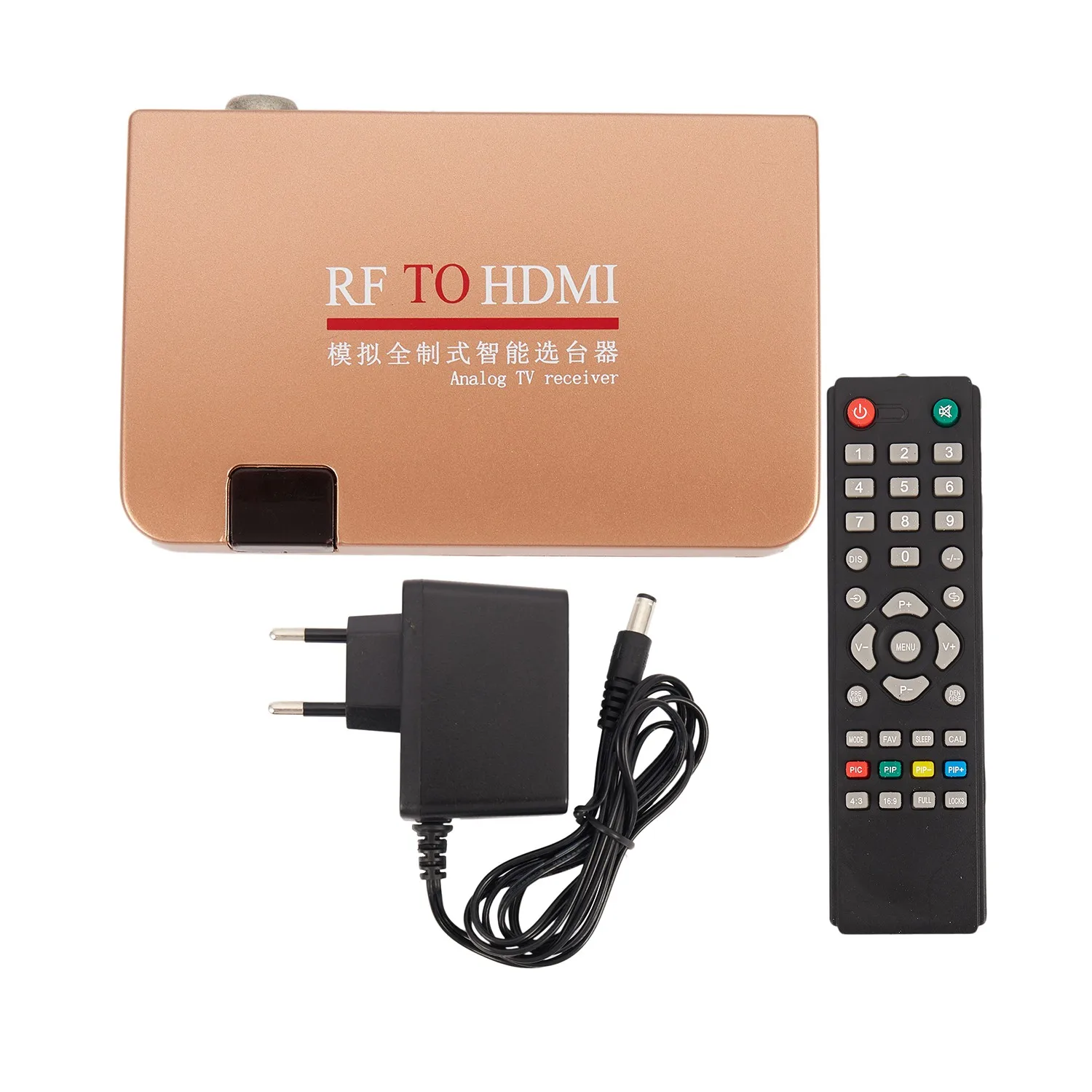 

RF To HDMI Converter Adapter Analog Receiver Analog TV Box Digital Box Remote Control EU Plug