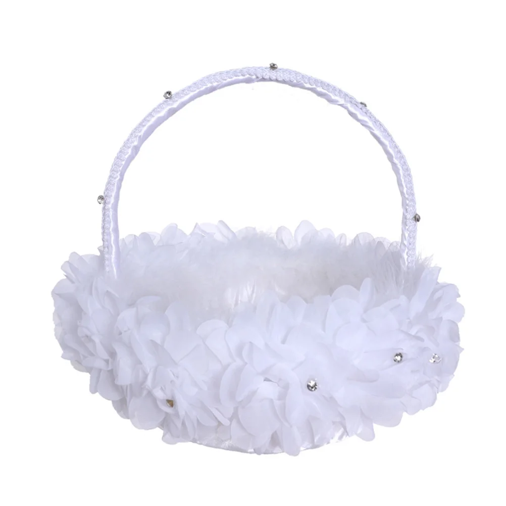 

Basket Flower Girl Wedding White Baskets Weddings Rustic Bride Delicate Black Garden Flowers Favors Party