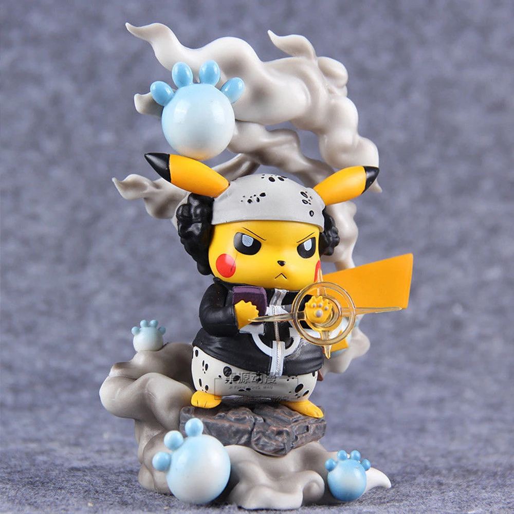 

Pvc 12cm Pokemon Anime Action Figure Kawaii Huge Wave Pikachu Cos Cosplay Collection Model Toy Series Room Desk Decoration kids