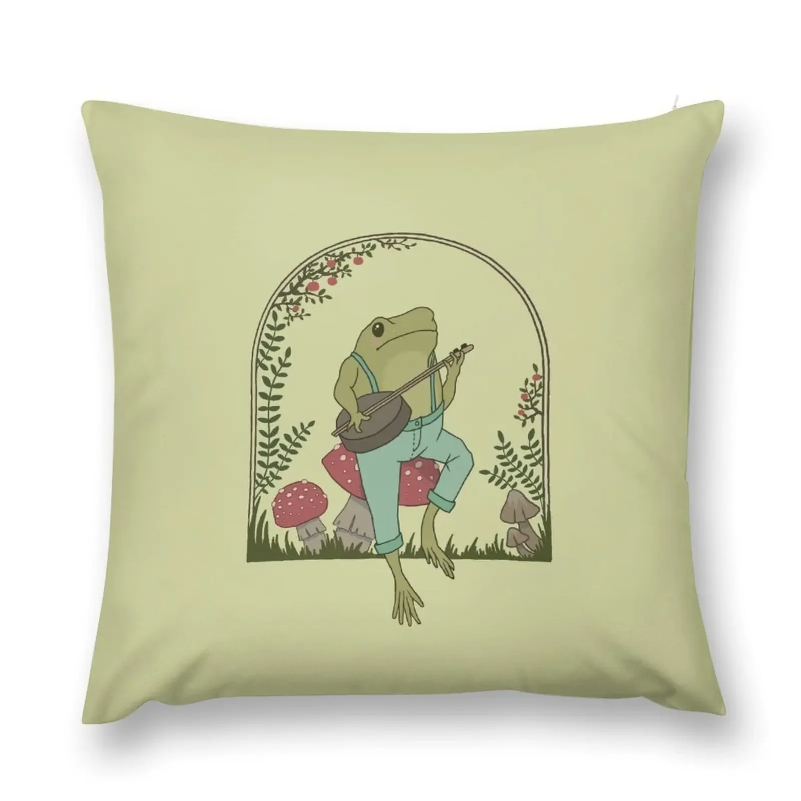 Наволочка с принтом &quotЭстетическая лягушка Cottagecore&quot