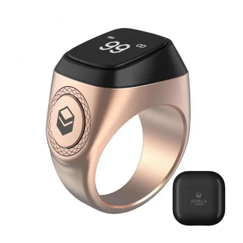 

2023 IQibla Zikr 1 Tasbih Smart Ring For Muslims Tally Tasbeeh Counter Metal 5 Prayer Time Reminder Bluetooth IP68 Waterproof