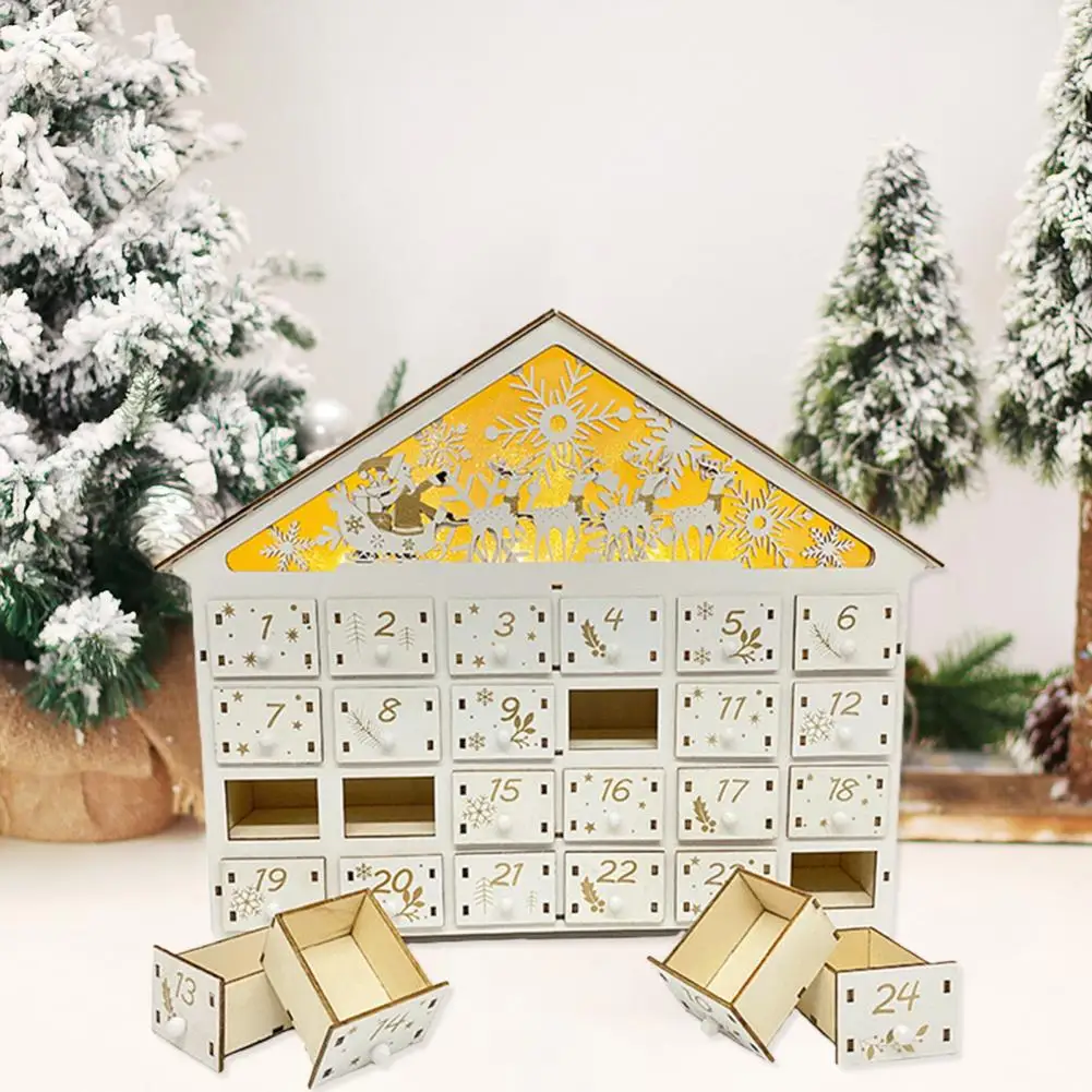 

Рождественский деревянный календарь с обратным отсчетом, украшение для дома в виде Санта-Клауса, лося, календарь для домашнего праздника