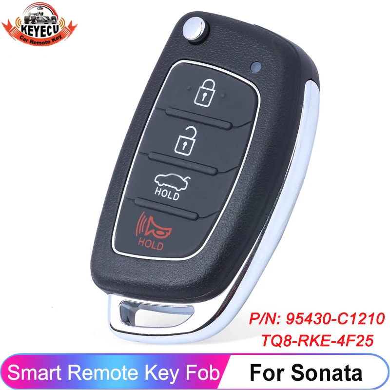 KEYECU 4 кнопки 95430-C1210 TQ8-RKE-4F25 для Hyundai Sonata 2017 2018 2019 флип-ключ автомобиля 4D60 чип 433 МГц