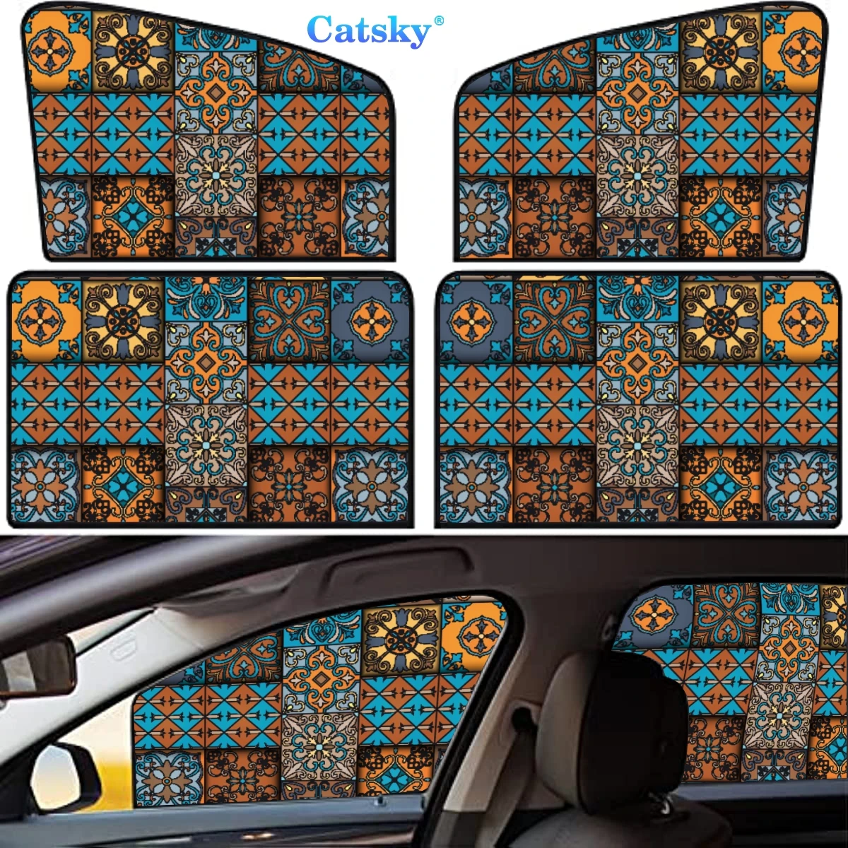 

4 Pieces Privacy Car Window Sun Shades Magnetic Blackout Car Window Covers Car Curtains Car Window Sun Shades Covers Auto