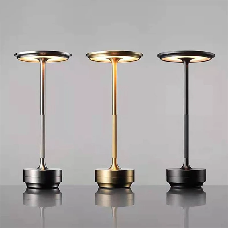 

Simple Charging Desk Lamp Restaurant Bar Desk Lamp Portable Charging Touch Silver