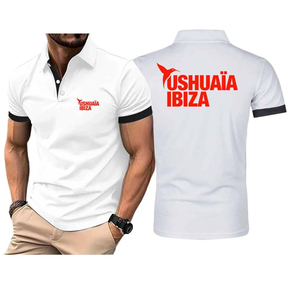 Фото Мужская футболка-поло Ushuaia Ibiza с принтом логотипа, летняя новинка 2026 года, с коротким рукавом, повседневная, деловая, модная, приталенная №4