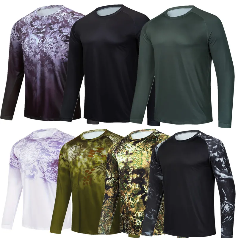Мужская рубашка для рыбалки с длинным рукавом костюм УФ-защитой одежда летняя