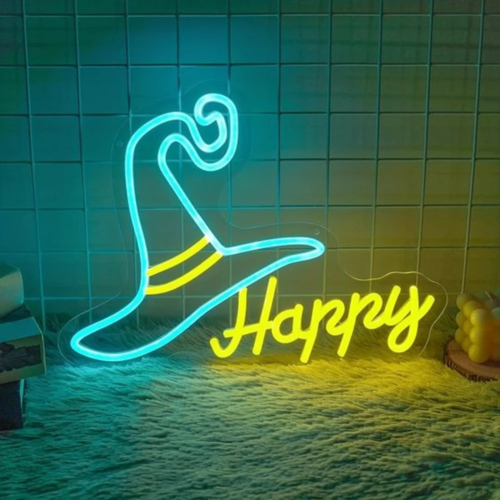 Неоновые огни с надписью Happy Holloween Lumières Murales polyvalenteentes дизайн магазина на день