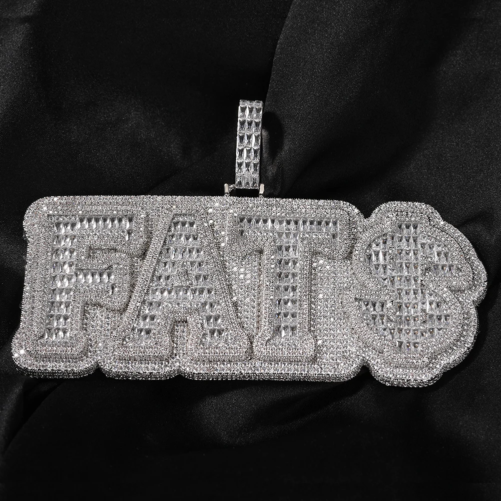 Uwin Custom Baguette Cz Name Pendant Rappers Personalized Hip Hop Jewelry Iced Out Cubic Zirconia Letters Necklace For Women