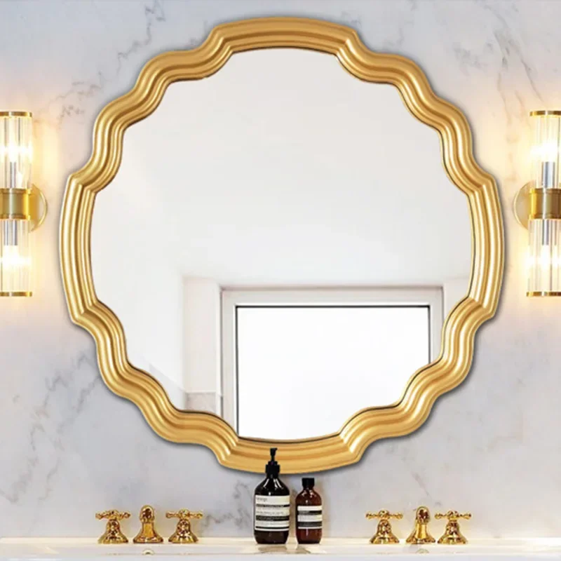 Круглые настенные зеркала для ванной комнаты безопасное зеркало в золотой рамке