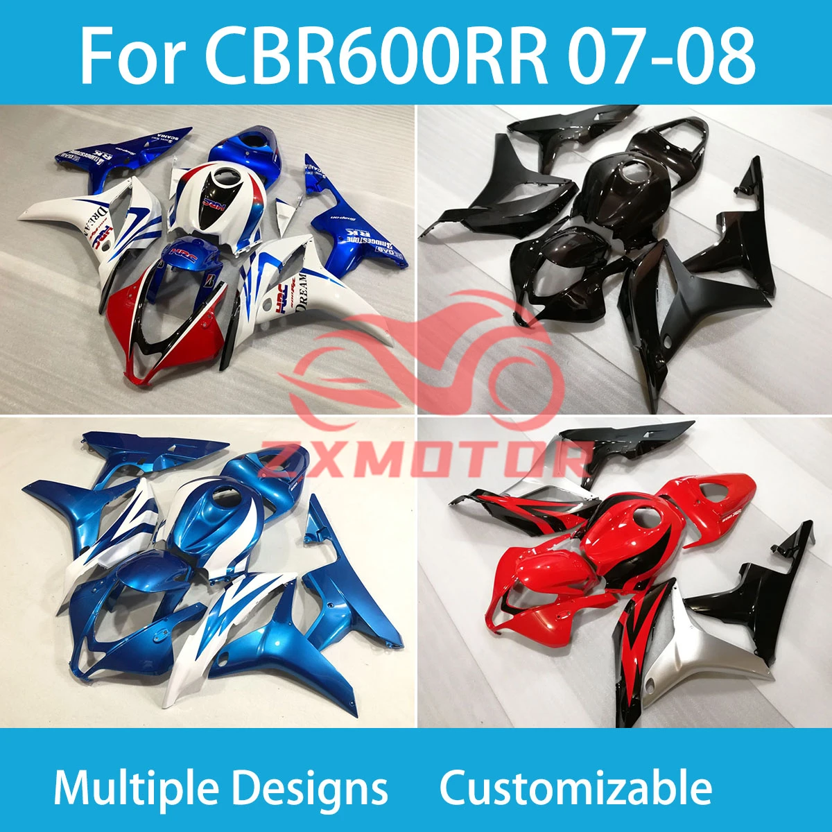 

Новый комплект обтекателей на заказ CBR 600RR 07 08 полный обтекатель кузова мотоцикла для Honda CBR 600 RR 2007 2008