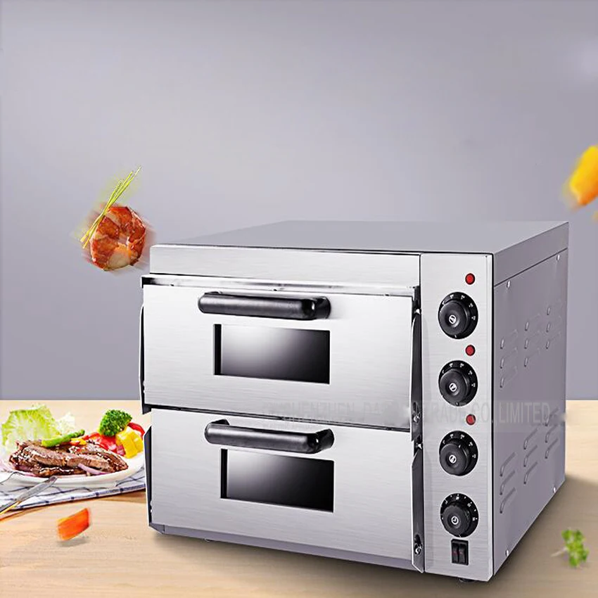 

1PC gedun-kx1 3000W 220V Double Electric Pizza Oven with Timer For Commercial Use For Making Bread, Cake, Pizza