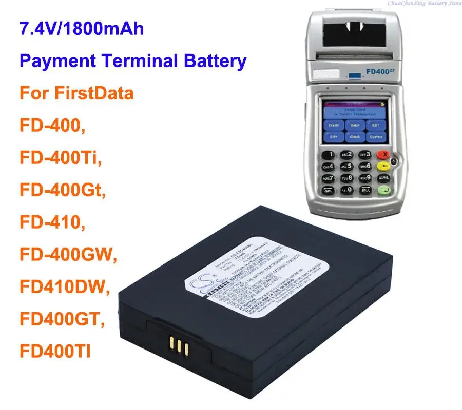 Cameron Sino 1800 мАч платежный терминальный аккумулятор FD400 для FirstData FD-400, FD400Gt, Φ, FD400GW,FD410DW,FD400GT,FD400TI
