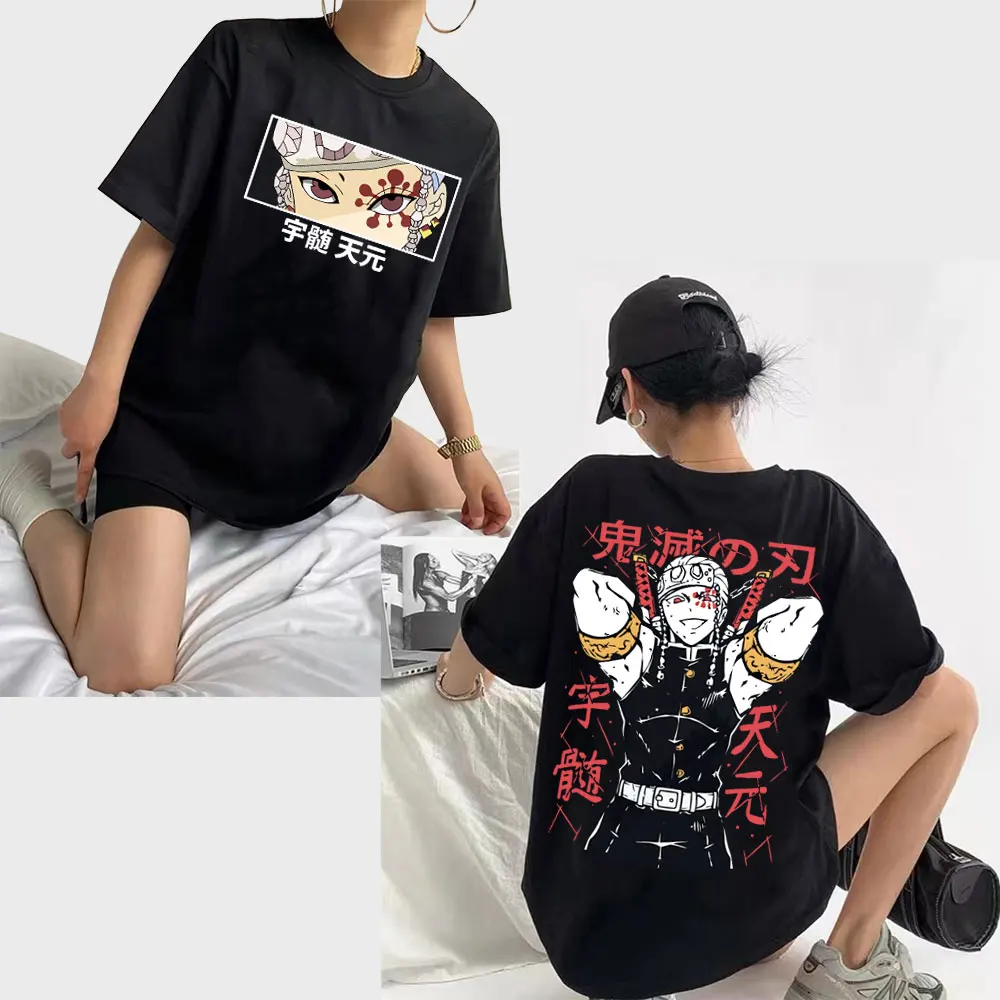 

Anime Demon Slayer Uzui Tengen Oversized Graphic T-shirts Short Sleeve Men Women Harajuku Hip Hop Casual T Shirts Streetwear