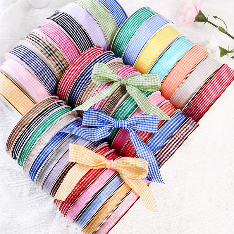 

Scottish Style Stripe Ribbons 45m Long Polyester Colored Ribbon Gift Box Gift Bag Packing Tape Christmas Decoration