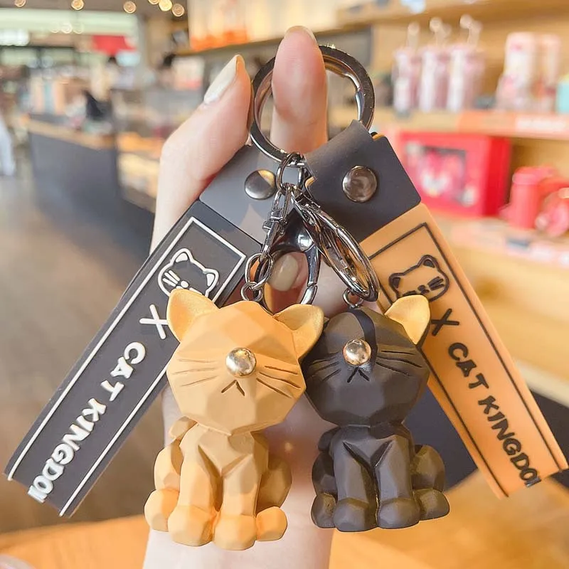 

Trend Nordic Cat Keychain Cartoon Acrylic Cute Doll Keyring Fashion Couple Bag Ornament Key Chain Car Pendant Accessories Gift