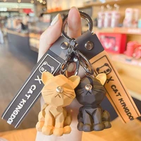 trend nordic cat keychain cartoon acrylic cute doll keyring fashion couple bag ornament key chain car pendant accessories gift