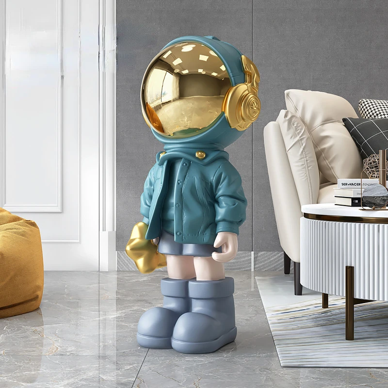 

35cm 100cm Big Size Standing Astronaut Figurine Statue Figure Sculpture Resin Spaceman living room Ornament Home Decor Luxury
