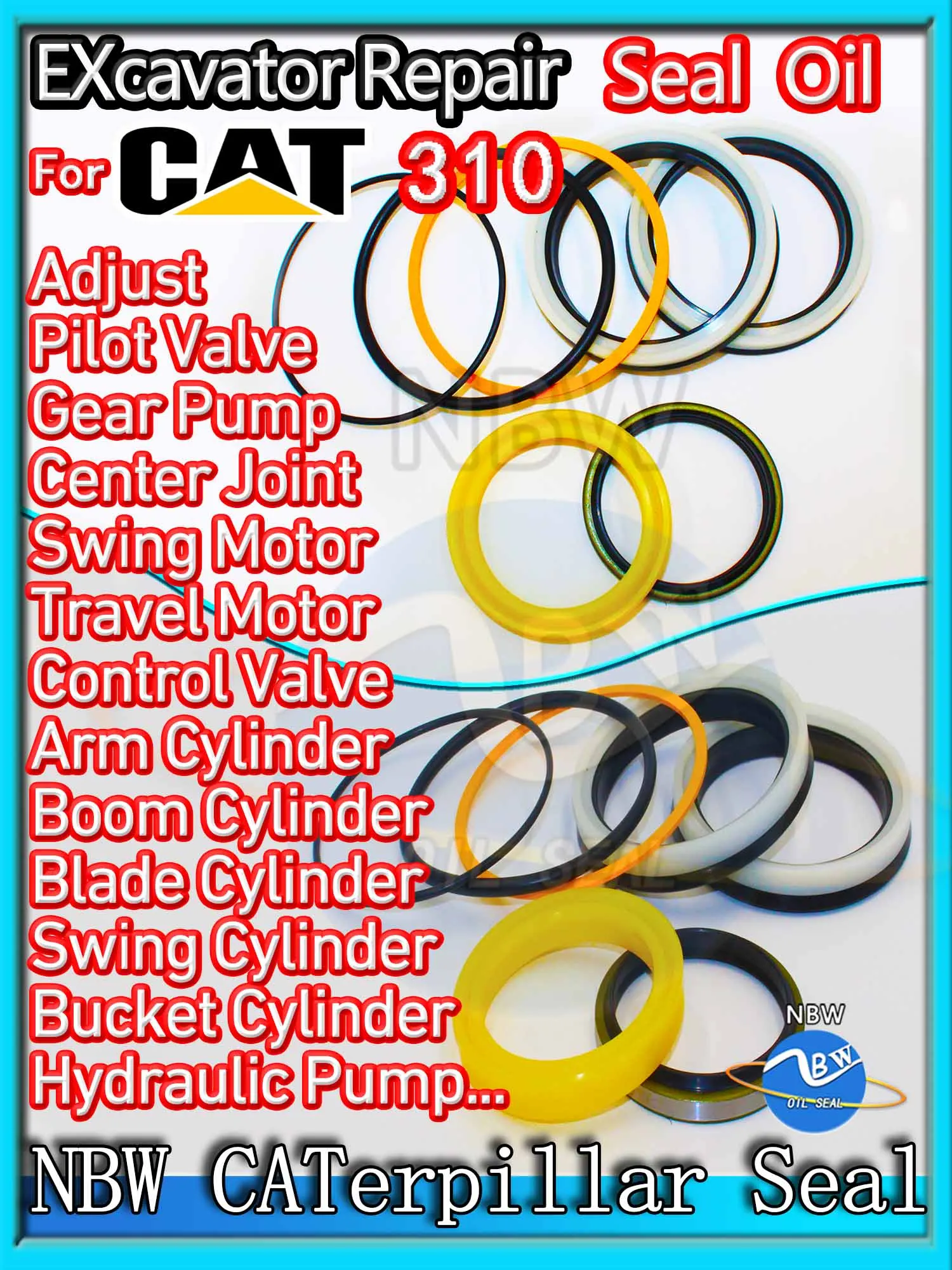 

For Caterpillar 310 Excavator Oil Seal Kit High Quality Repair Cat Bucket Hydraulic Pump Digger Clamshell Shovel Adjust Swing