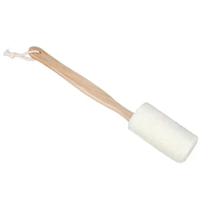 

Loofah Sponge Bath Brush Wooden Handle Cleaning Bath Brush Ergonomic Dirt Removal for Home Bathroom for Men Women