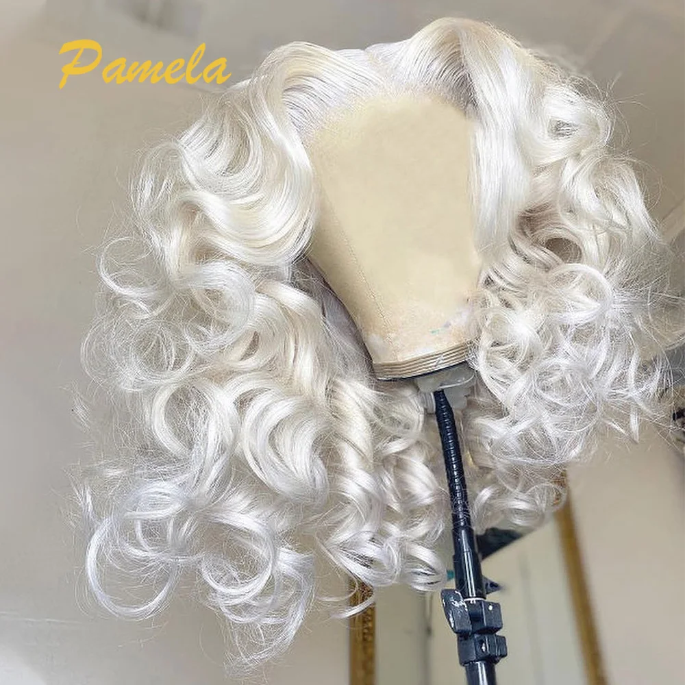 

Brazilian Loose Deep Wave 613 Lace Frontal Wigs Short Bob Honey Blonde Transparent Lace Front Wigs For Women