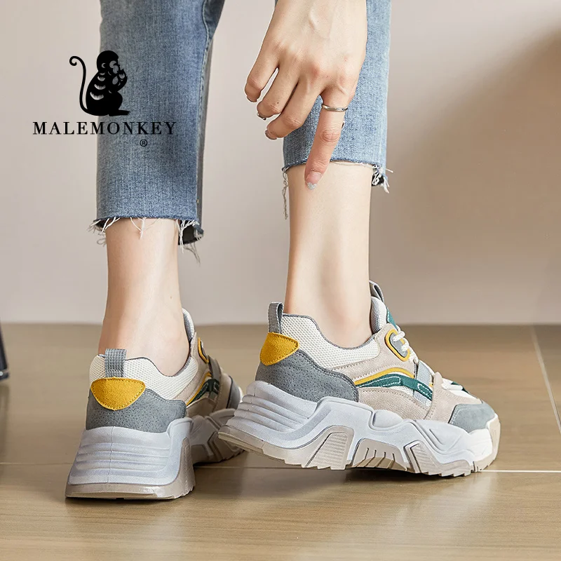 Women Chunky Sneakers 2022 Platform Casual Sports Shoes Comfortable Round Toe Vulcanized Shoes Female Ladies Footwear Autumn New