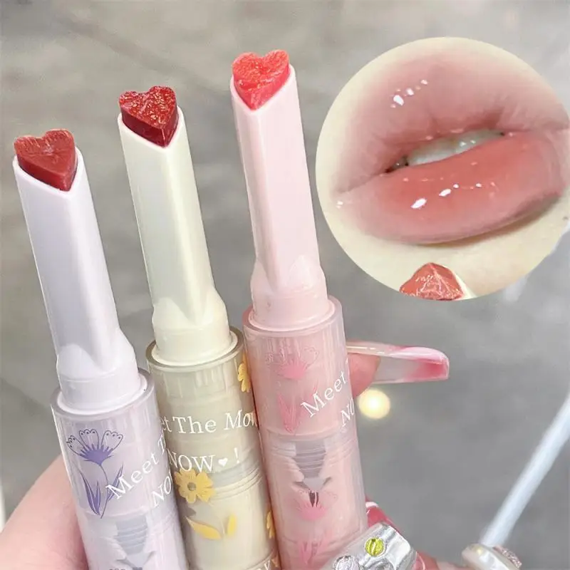 

Jelly Lipstick Florette Heart-shaped Thin Tube Colorful Lipstick Moisturizing Water Mirror Heart Lipstick Non-stick Cup Cosmetic