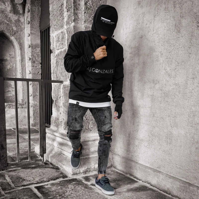 Grey Jeans Men Elastic Waist Skinny Jeans Men 2021 Stretch Ripped Pants Streetwear Mens Denim Jeans Streetwear Men