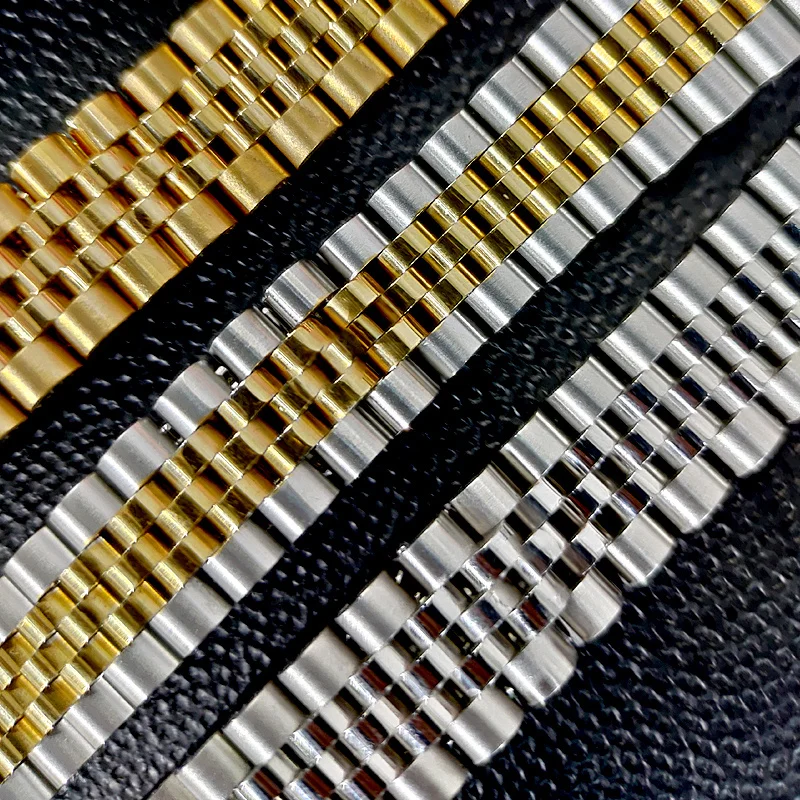 20mm Five Beads Full Solid Watch Strap For Rolex Luxury Series Man Watch Sports Waterproof Steel Bracelet Women Watch Band