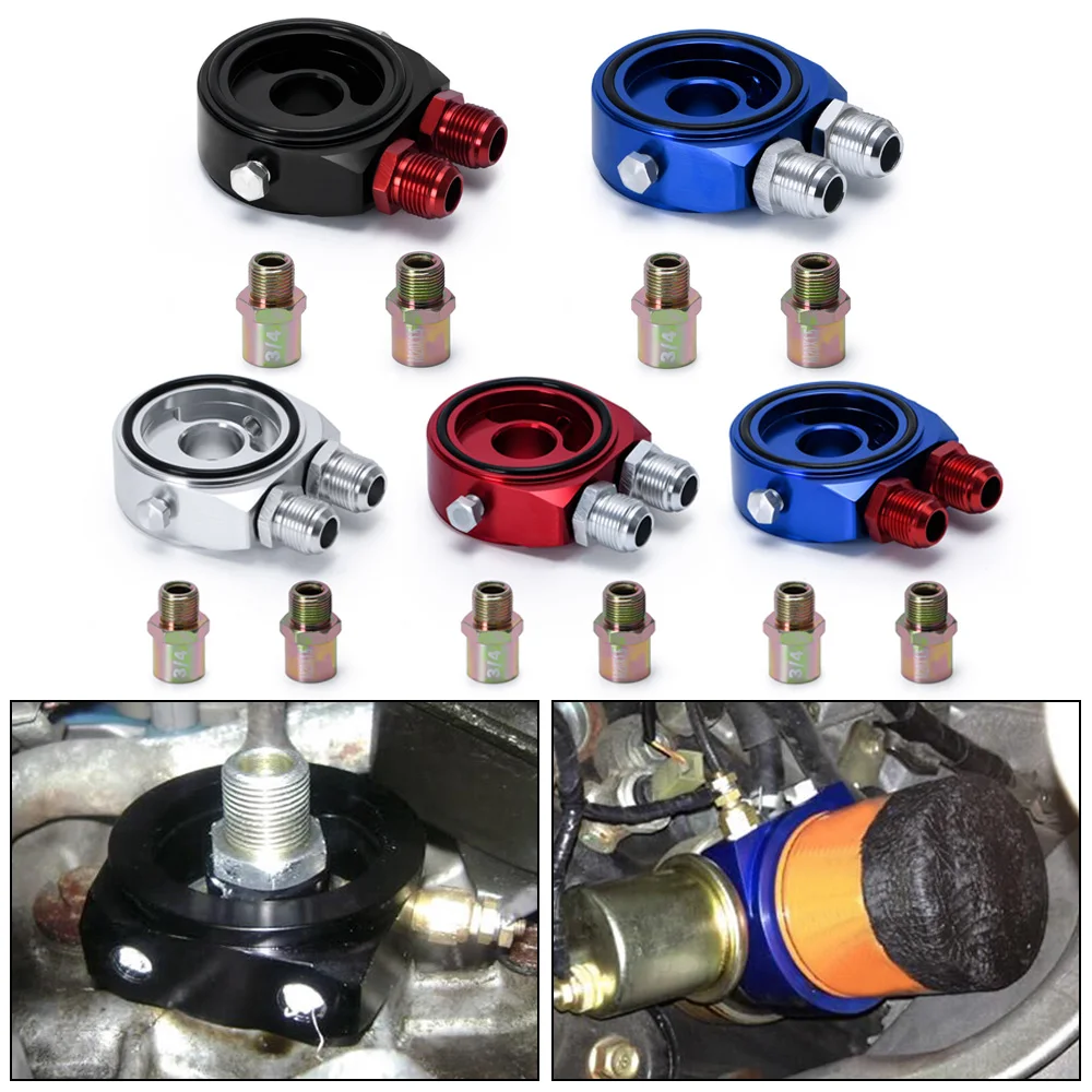 

Car Aluminum Universal Oil Filter Sandwich Adapter For Oil Cooler Plate Kit AN10