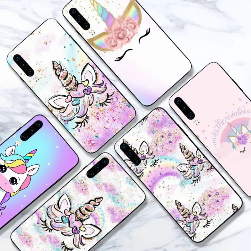 

Unicorn cartoon cute Phone Case For Huawei honor Mate 10 20 30 40 i 9 8 pro x Lite P smart 2019 Y5 2018 nova 5t