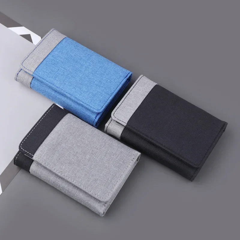 

ID/photo New Canvas Case Holder 8 Card Holders Male Hasp Purse Wallet 2023 Slots Wallet Black/blue/gray Men
