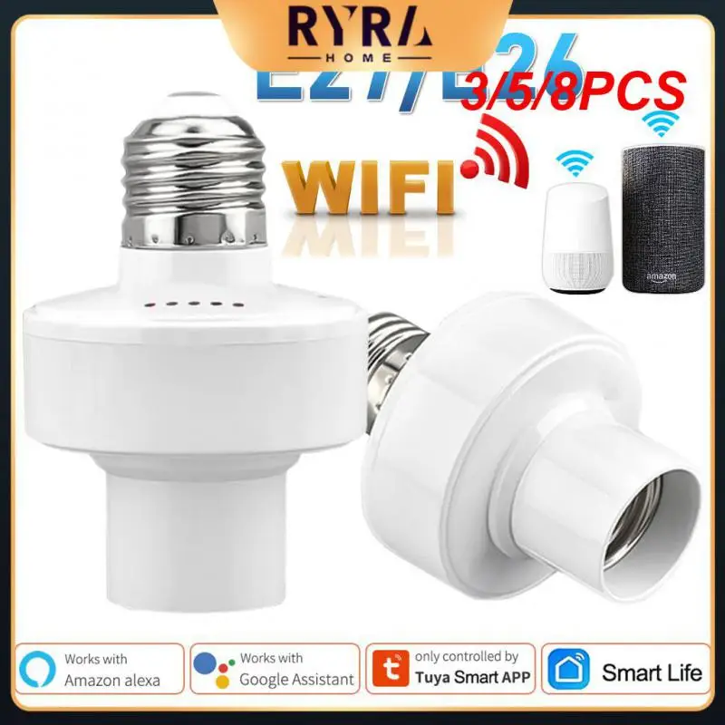 

3/5/8PCS Smart Life Smart Light Bulb Adapter Wifi E27 Remote Contro Lamp Holder Wireless Tuya Work With Alexa Google Home Alice