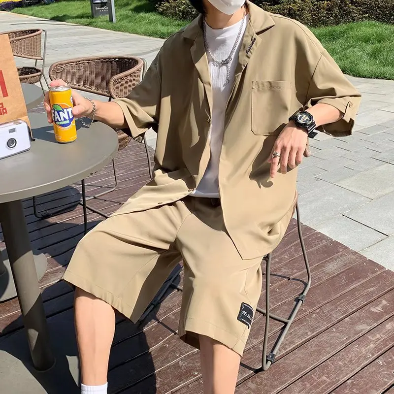 

2023 New Men's Suits High-end Suit Men's Summer British Style Casual Small Suit Fashion 2-piece Thin Set Men Clothing Shirts 3XL