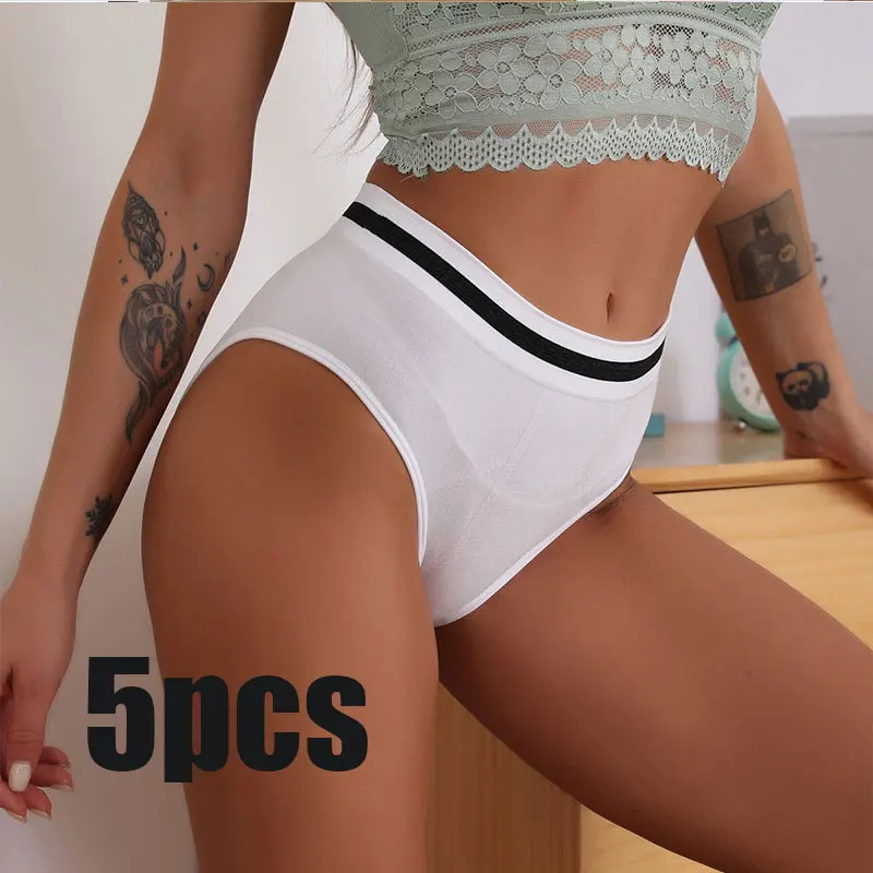 

SVOKOR 5PCS/Set High Waist Abdominal Women Panties Sexy Comfortable Breathable Traceless Seamless Hip-lifting Briefs